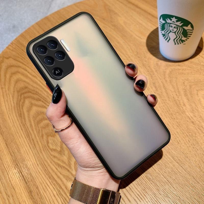 ส่งจากกรุงเทพ เคสออฟโป้ Case OPPO A94 เคสกันกระแทก ปุ่มสีผิวด้าน เคสกันรอยกล้อง ขอบนิ่มหลังแข็ง