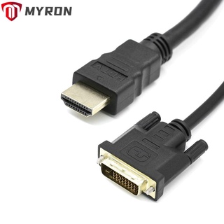 Myron สายเคเบิ้ลอะแดปเตอร์ Dvi To Hdmi 3D 24 + 1 Pin สําหรับ Xbox Lead สีดํา 1 ม.