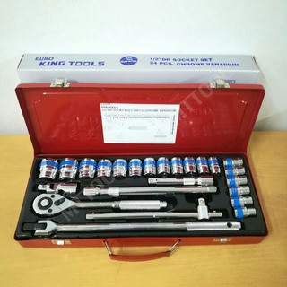 ชุดประแจ24ชิ้น ขนาด 4 หุน (1/2") EURO KING TOOLS ชุดบล็อก