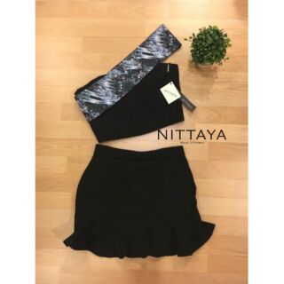 M  Set เสื้อเกาะอก+กางเกงกระโปรง ป้าย NITTAYA