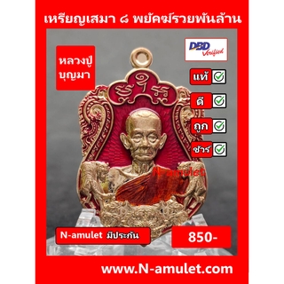 เหรียญหลวงปู่บุญมา รุ่น ๘ พยัคฆ์รวยพันล้าน เนื้อสัตตะ ลงยา สุ่มโค้ด