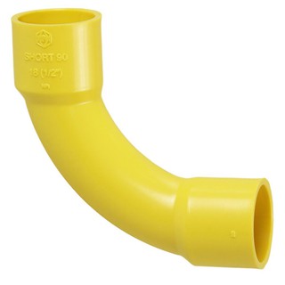 CONNECTOR CURVED 90 H PVC SCG 1/2" YELLOW ข้อโค้ง 90 ช่วงสั้น PVC SCG 1/2 นิ้ว สีเหลือง ข้อต่อ ท่อร้อยสายไฟและอุปกรณ์ งา