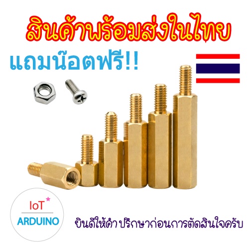 M3 น๊อต เสาทองเหลือง Pillar Nut น๊อตยึดบอร์ด น๊อตยืด แถม น๊อตให้ สินค้าพร้อมส่ง!!!