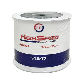 ✨ขายดี✨ สายนำสัญญาณ (ตัดขายเป็นเมตร) RG6 PSI รุ่น HI-SPEED 305 ขนาด 300 ม. สีขาว Electric Wires &amp; Cables