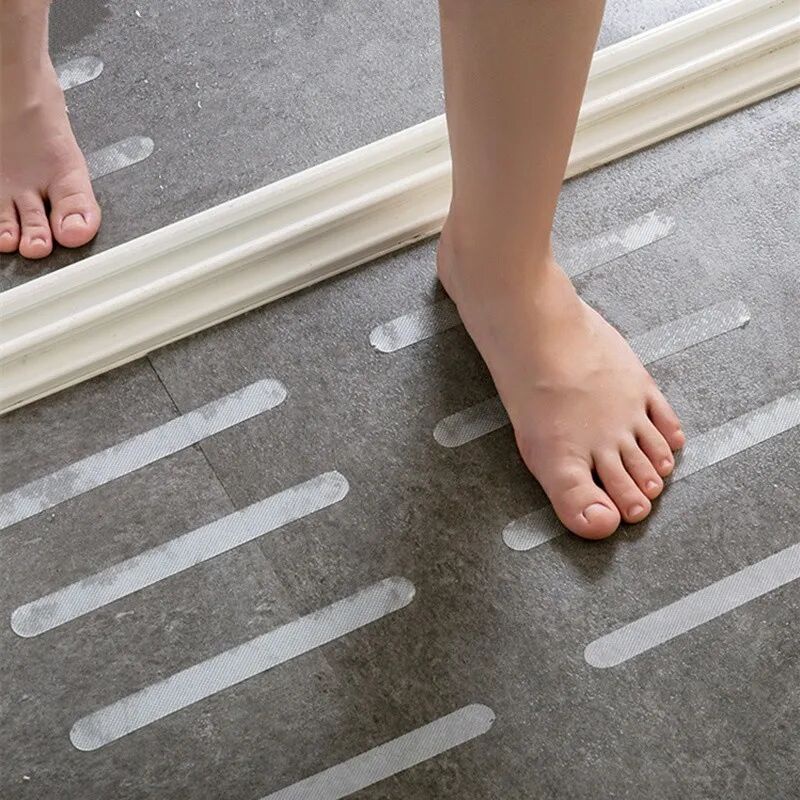 Anti-Slip Strips แผ่นกันลื่นในห้องน้ำ PEVA แบบใส กันน้ำ สำหรับพื้นห้องน้ำ อ่างอาบน้ำ บันได (5ชิ้น)
