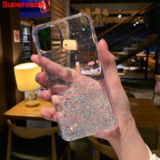 Bling Glitter Star Silicone Case For OPPO Realme C11 X50 5 5i 5s C3 6i 3 Pro Find X2 Reno 4 Pro A9S A52 A92 A72 A92S A31 2020 Case Shining Sequin TPU Clear Back Cover