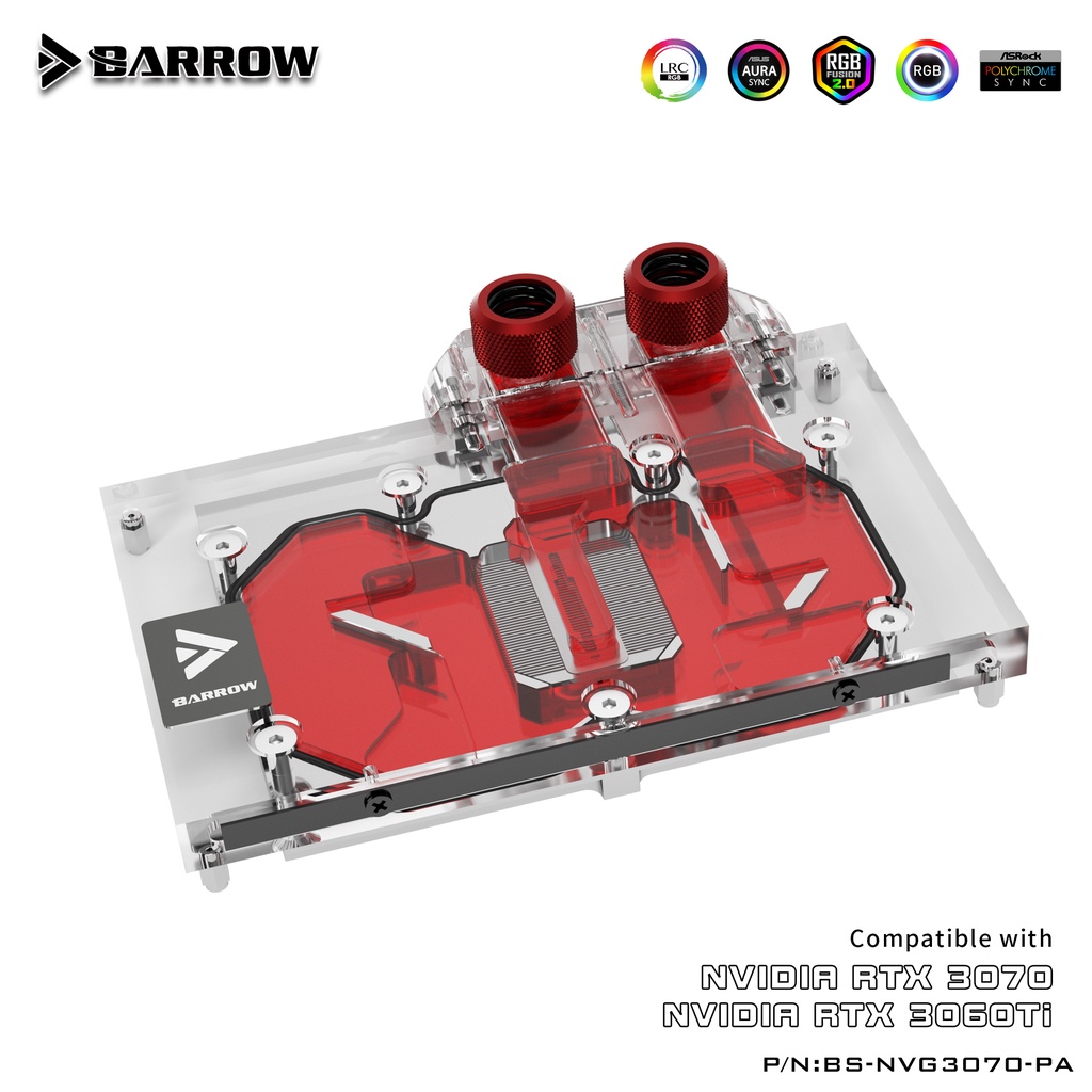 Barrow บล็อกน้ํา GPU 3070 3060ti สําหรับ NVIDIA Founder Edition RTX3070 3060ti GPU Cooler PC Water Cooling, BS-NVG3070-PA