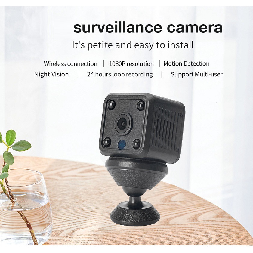 MIni กล้อง WiFi เฝ้าระวังอัจฉริยะแบบพาโนราม่า กล้องวงจรปิด กล้องวรจรปิดไร้สาย HD IP แบตเตอรี่บิ้วอิน