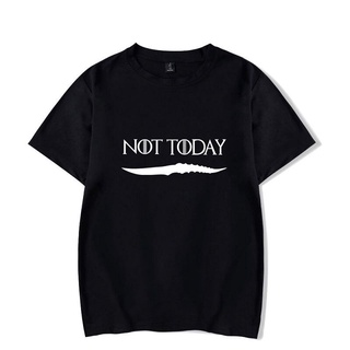 เสื้อยืดแขนสั้น พิมพ์ลาย Game of Thrones Arya Stark Not Today สําหรับผู้ชาย 597692