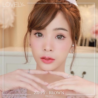 คอลแทคเลนส์ ยี่ห้อ lovely lens ลาย Zippy สีเทา/น้ำตาล