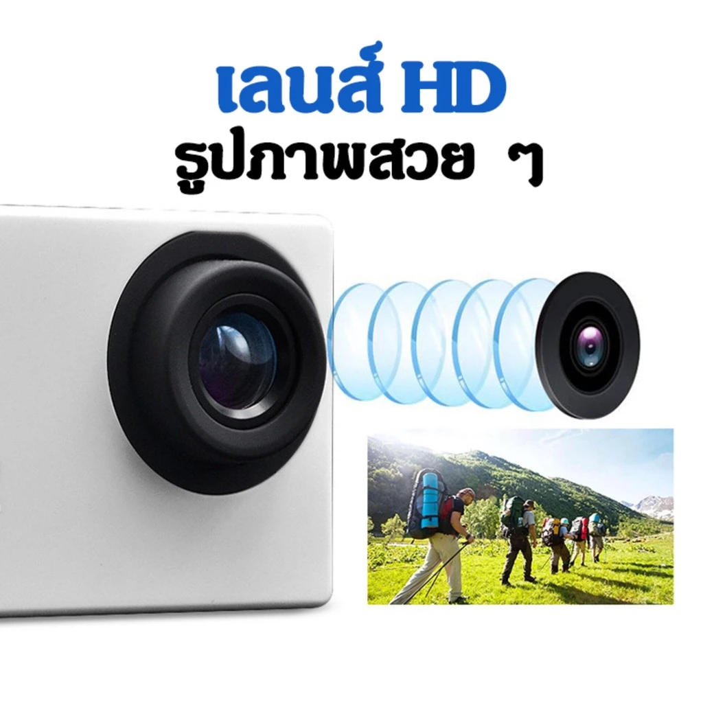 กล้องแอคชั่นสปอร์ตกันน้ำ พกพา ติดหมวกกันน็อคและหน้ารถ thumbnail 7