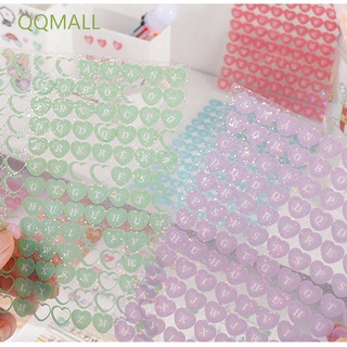 Qqmall สติ๊กเกอร์เลเซอร์ลายหัวใจน่ารักสําหรับตกแต่งสมุด Diy หลากสีสัน