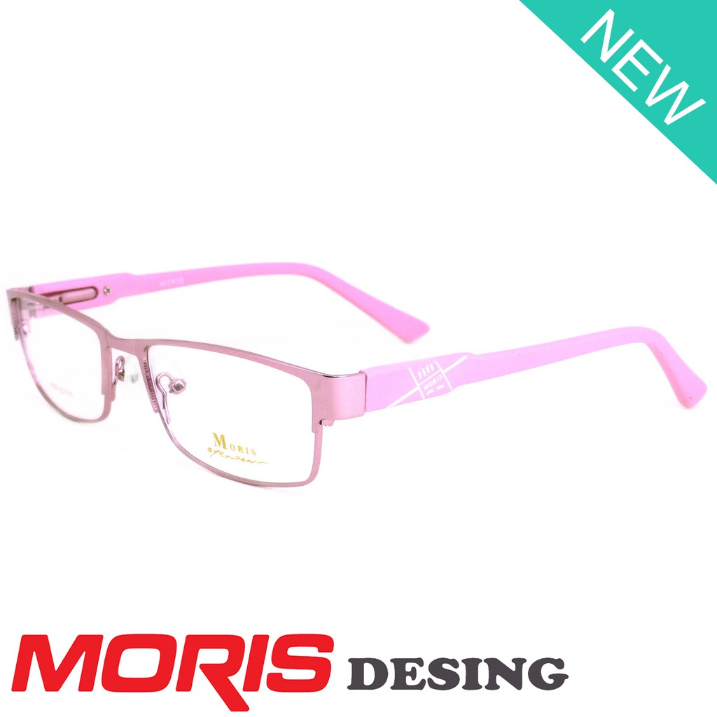 Moris แว่นตา รุ่น 3188 สีชมพู กรอบเต็ม ขาสปริง วัสดุ สแตนเลส สตีล (สำหรับตัดเลนส์) กรอบแว่นตา Eyegla