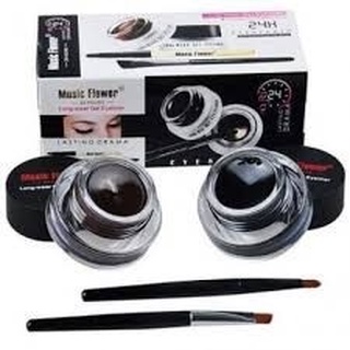 เจลเขียนคิ้ว Music Flower Eyeliner Gel เขียนคิ้ว + อายไลเนอร์ 2 ตลับ กันน้ำ 24 ชม เจลคิ้ว ติดทนนาน เจลอายไลเนอร์