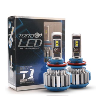 【ในสต็อก】ซูเปอร์สดใส T1 LED ไฟหน้ารถ LED Auto H4 ไฟหน้าH1 H3  H4 H7 H8 H11 HB3 9005 HB3 9006 HB4 ลำแสงสูง ลำแสงต่ำ