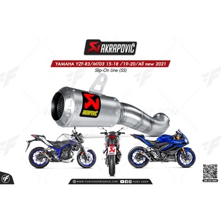 ท่อแต่ง Akrapovic Exhaust Slip-On Line (SS) Moto GP YAMAHA YZF-R3/MT03 15-18 /19-20/All new 2021