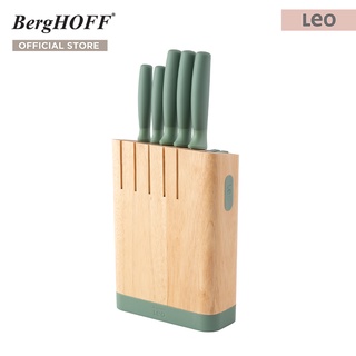 BergHOFF ชุดมีดสแตนเลสพร้อมบล็อกไม้รุ่น Leo 6 ชิ้นสีเขียว Forest 3950351