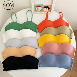 SOM Underwear เสื้อชั้นในไร้ขอบไร้โครง ใส่สบายไม่มีรอยกอทับ เสื้อชั้นในแบบเกาะอกไม่หลุด สายถอดได้มีแทบล็อก มีไซส์ B122