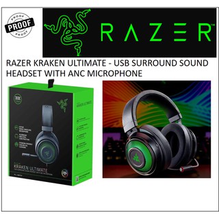 RAZER KRAKEN ULTIMATE - USB SURROUND SOUND HEADSET WITH ANC MICROPHONE - BLACK - FRML PACKAGING