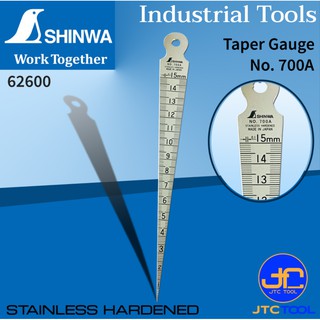 Shinwa เตเปอร์เกจ ขนาด 1-15มิล รุ่น 700A (62600) - Shinwa Taper Gauge No.700A (62600)