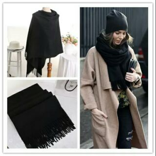 ผ้าพันคอสีดำ Black scarf