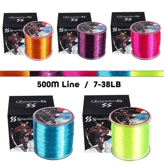 Sougayilang สายตกปลาไนลอน 500 เมตรสายตกปลา สายตกปลาสำหรับตกปลาน้ำจืด 7LB-38LB