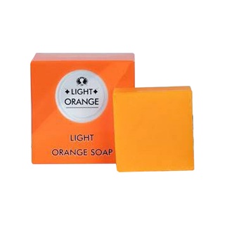 สบู่ไลท์ไวท์ ไลท์ ออเรนจ์ โซป Light Orange Soap สบู่ส้ม  (ก้อน) 60 กรัม