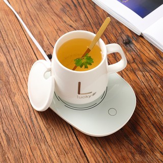 Lucky heated glass ceramic ชุดถ้วยแก้วเซรามิคพร้อมแผ่นอุ่นแก้วไฟฟ้า