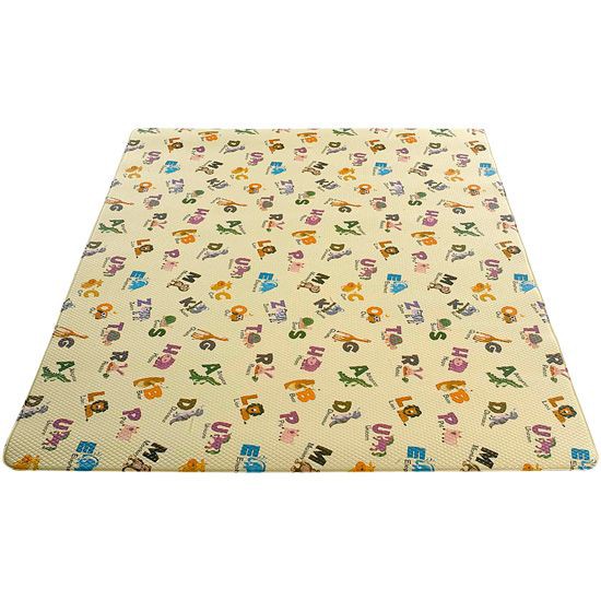 แผ่นอเนกประสงค์ HOME LIVING STYLE ABC&JOY2 135X185 ซม. สีเหลือง พรมปูพื้น พรมเช็ดเท้าดักฝุ่น พรม แผ่