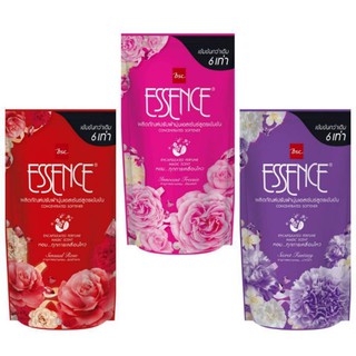 Essenceปรับผ้านุ่มสูตรเข้มข้น หอมกว่าสูตรธรรมดาถึง6เท่าขนาด600mlx3ถุง มีให้เลือก3กลิ่น