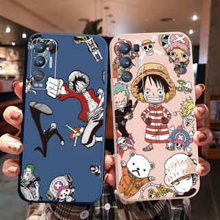 เคสโทรศัพท์มือถือ ซิลิโคนนิ่ม ขอบตรง ลาย One Piece Family สําหรับ OPPO Reno6 Z 5G Reno 5 Pro 4 4G 3 Reno2 Z F