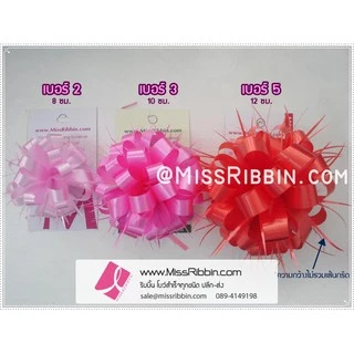 Missribbinโบว์ตะกร้อ เบอร์2*100ชิ้น ดึงพร้อมใช้ ขายส่งถูกมาก!