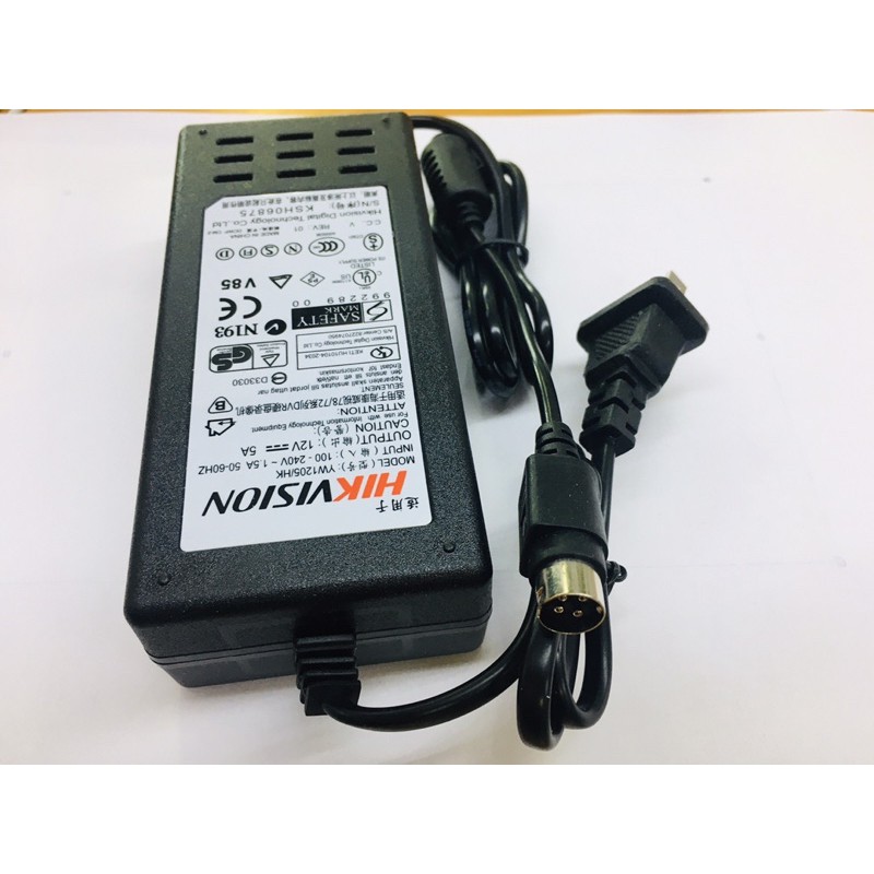 ADAPTER 12V 5A  4PIN สำหรับเครื่องบันทึก HIKVISON หัวสาย 4 PIN รับประกัน 1ปี