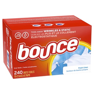 Bounce Fresh Linen Scented Fabric Softener Dryer Sheets  แผ่นอบผ้า ขนาด 240 Count   นำเข้า USA