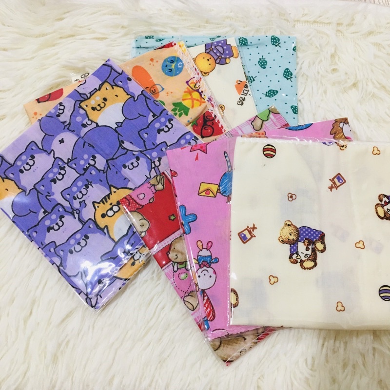 ผ้าเช็ดหน้าเด็ก cotton 100 ขนาด 8.5*9.5 นิ้ว