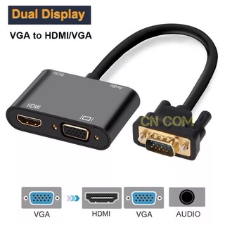 VGA TO HDMI อะแดปเตอร์ VGA Splitter 3.5 มม.Audio Converter สนับสนุน Dual สำหรับโปรเจคเตอร์ PC HDTV Multi- พอร์ต VGA port