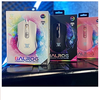 เม้าส์เกมส์มิ่ง Nubwo X43 Ergonomic Gaming Mouse Balrog RGB Righting