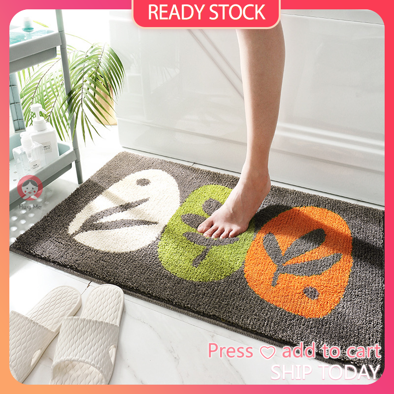 พรม เสื่อ ดูดซึมน้ำ กันลื่น Carpet Floor Mats Water-absorbent, Non-slip Thickening Leaves Plant Bathroom Doorway Home Decoration Living Room Bedroom Door-in Mat