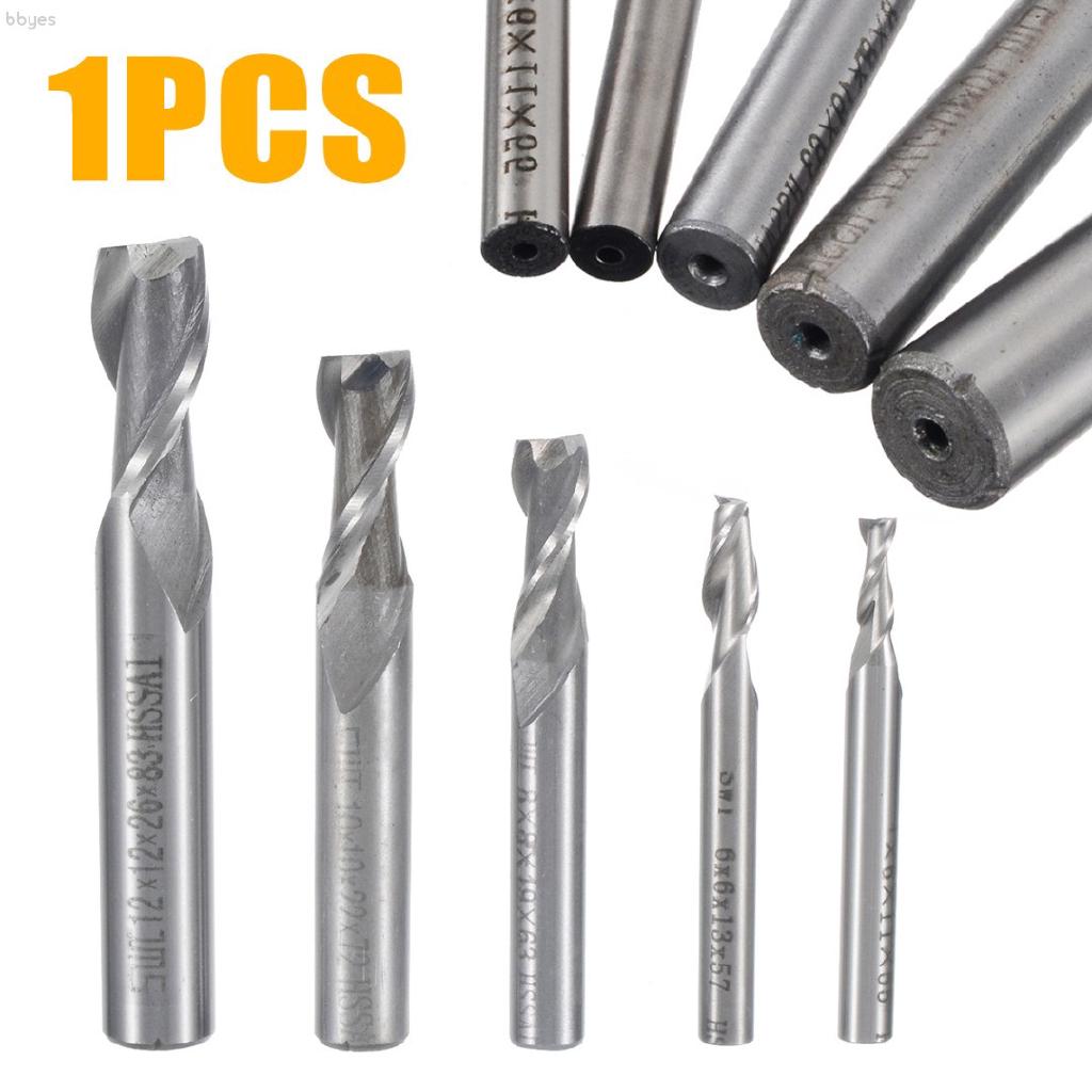 Bbyes ดอกกัดมิลลิ่ง ก้านตรง CNC 2 End Mill 4 6 8 10 12 มม. 1 ชิ้น