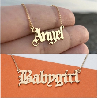 บุคลิกภาพที่สร้างสรรค์ใหม่ Angel Babygirl สร้อยคอตัวอักษรภาษาอังกฤษ สร้อยคอไหปลาร้าสาวเรียบง่าย ใหม่ผู้หญิงเครื่องประดับขายส่ง