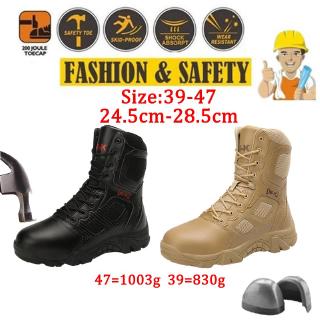 39-47 รองเท้านิรภัย Waterproof Army safety boots Mens Tactical steel toe Boots Outdoor Hiking  Combat Swat Boot