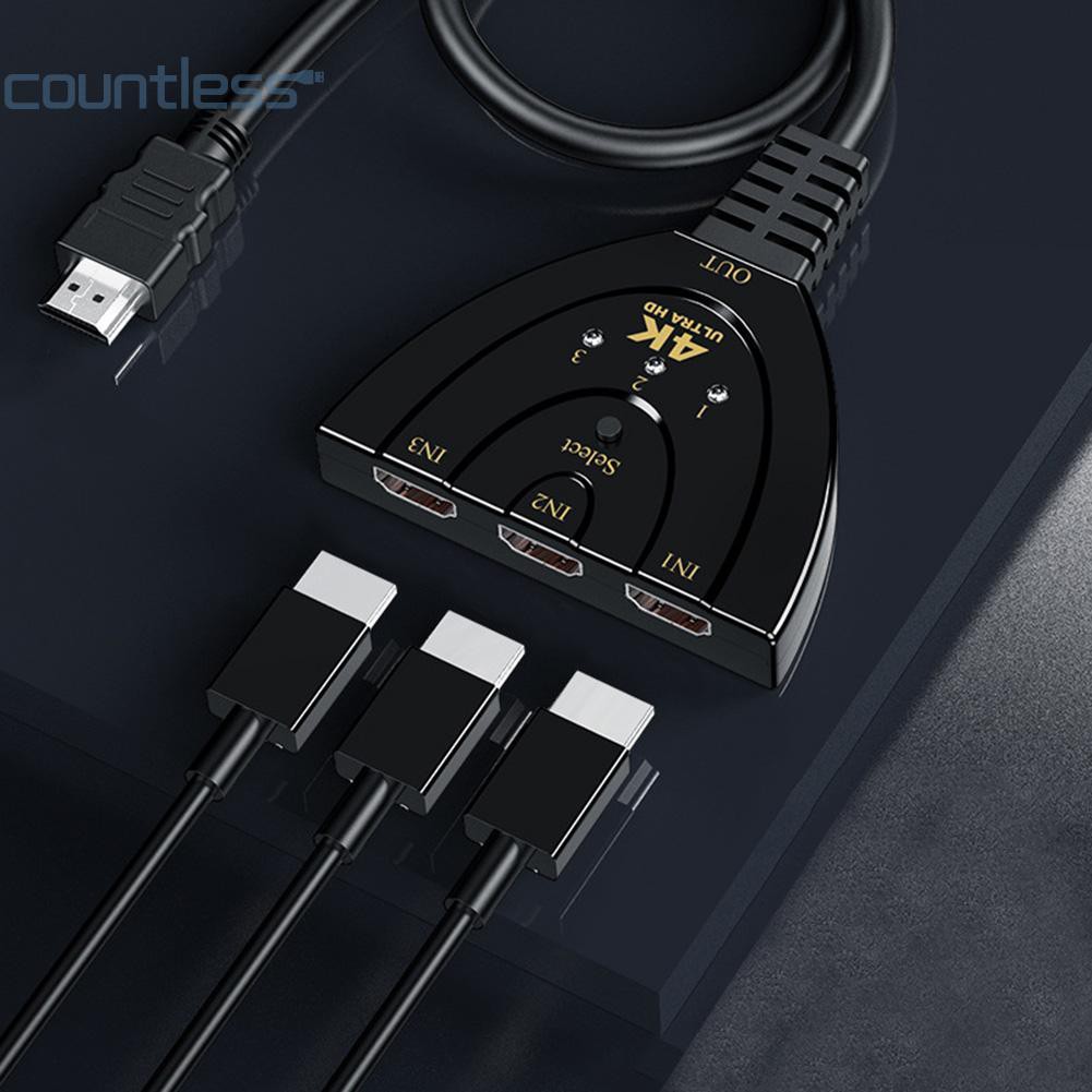 อะแดปเตอร์ 3 in 1 out 4K Adapter Switcher Cable 3 Port Mini HDMI ...