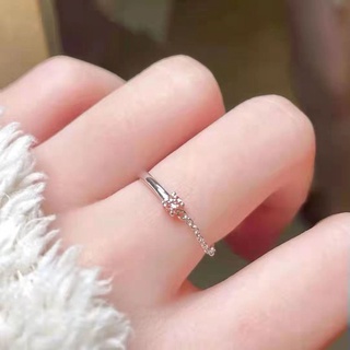 Ring Sterling Silver Design ควบคุมการเปิดของขวัญ Girl Girl Diamond Ring