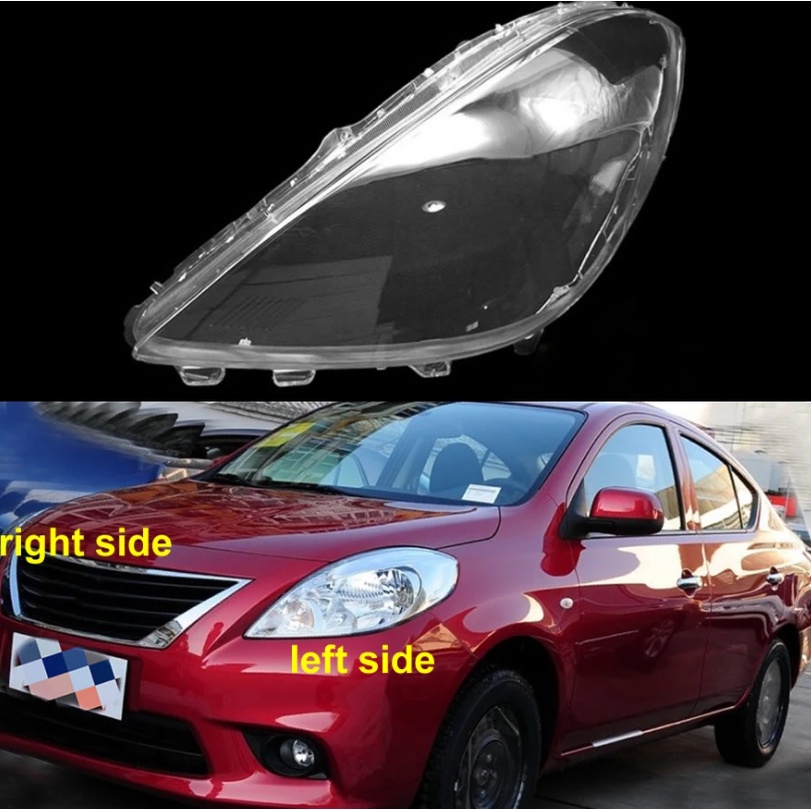 ไฟหน้าไฟหน้าเลนส์สําหรับ นิสสัน อัลเมร่า nissan almera  N17 2011 2012 2013 2014 2015 ไฟหน้าฝาครอบเลนส์เปลี่ยนรถ