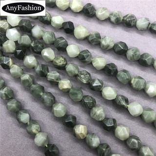 Green Grass Agate Beads อาเกตสีเขียวหญ้าลูกปัด 6-12 มิลลิเมตรเหลี่ยมเพชรพลอยหินธรรมชาติตัดอัญมณีเรขาคณิต DIY