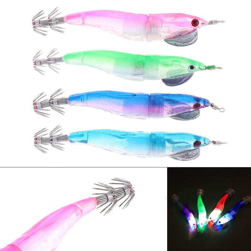 LED อิเล็กทรอนิกส์ Luminous กุ้งปลาหมึก Octopus เหยื่อ Soft Lure 11.5 ซม.18g ตกปลาปลอม Jigs Lures Ni