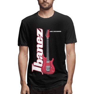 เสื้อยืดครอปพร้อมส่ง เสื้อยืดคอกลม ผ้าฝ้าย 100% พิมพ์ลาย Joe Satriani Ibanez Guitar ของขวัญวันเกิด PMbflo07DMifob19S-5XL