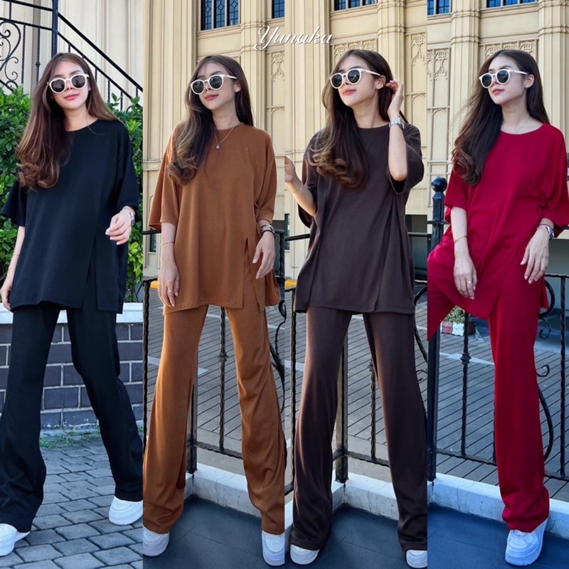 Renita ชุดเซ็ต 2 ชิ้น เสื้อแขนสั้น อก 50 + Oversize Chill Chill Set Style Rawii กางเกงขายาว เอว 34