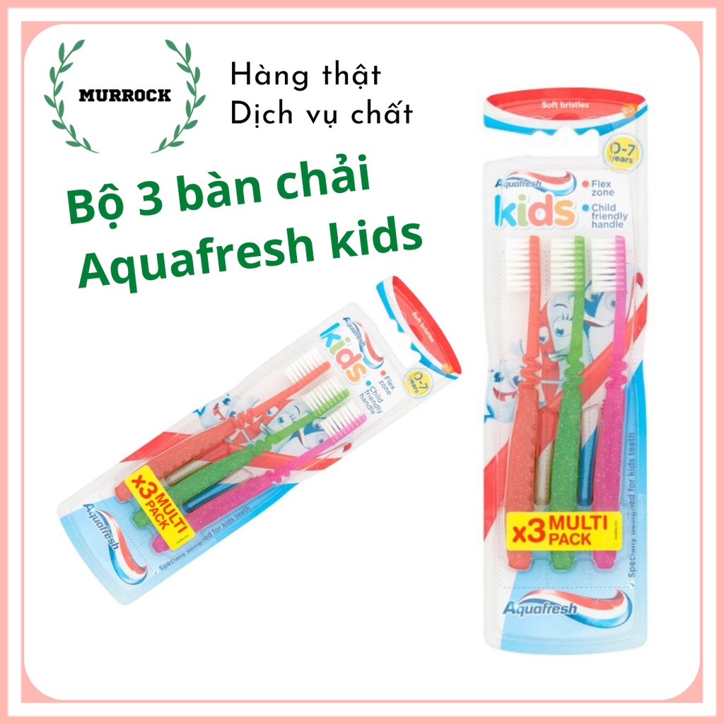 ชุดแปรงสีฟันเด็ก 3 ชิ้น Aquafresh Kids Soft Bristles (อายุ 0-7 ปี) UK