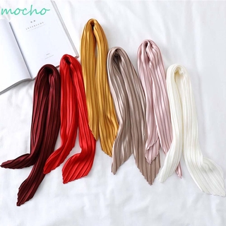 Mocho ผ้าพันคอ ผ้าไหมซาติน สีพื้น สําหรับผู้หญิง